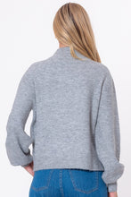 Load image into Gallery viewer, Jeweled Grey Mock Neck Sweater
