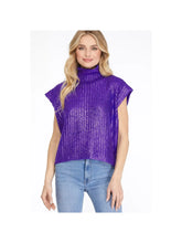 Load image into Gallery viewer, Metallic Foil Mock Neck Sweater
