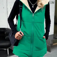 Load image into Gallery viewer, Green Puffer Vest with Fleece Lining
