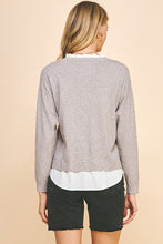 Load image into Gallery viewer, Taupe V Neck Layered Sweater
