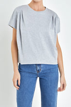 Load image into Gallery viewer, Grey Pleated Shoulder Top
