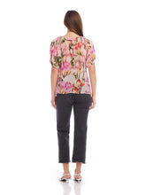 Load image into Gallery viewer, Floral Watercolor Print Short Sleeve Blouse
