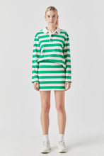 Load image into Gallery viewer, Green and White Stripe Collared top
