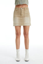 Load image into Gallery viewer, Ombré Khaki Denim Mini Skirt
