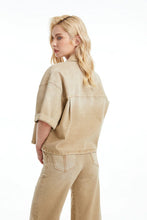 Load image into Gallery viewer, Short Sleeve Khaki Denim Jacket
