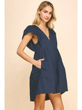 Load image into Gallery viewer, Navy Sleeveless Tiered Mini Dress

