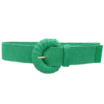 Green Halfmoon Wrapped Elastic Straw Belt