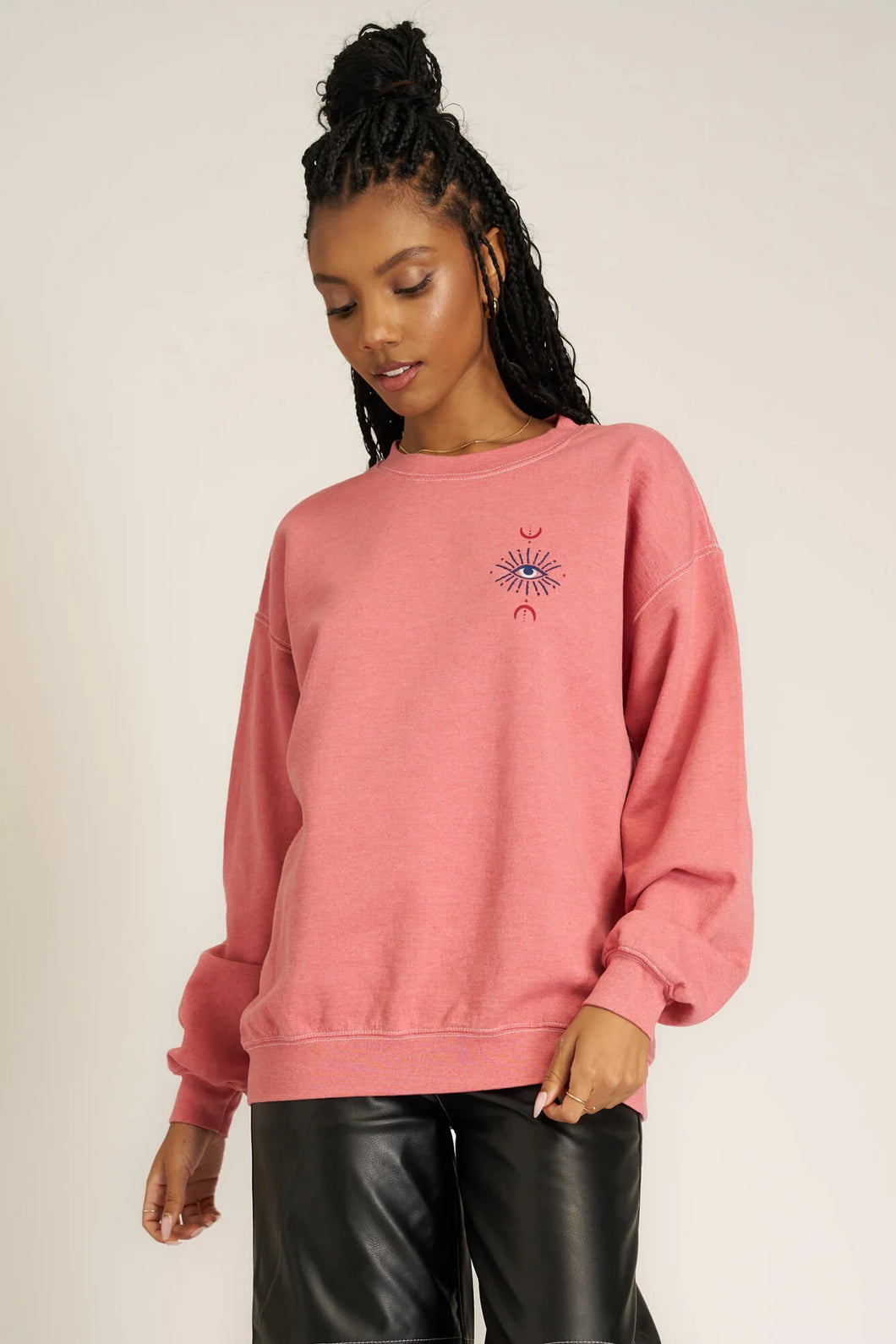 Dark Blush Embroidered Eye Sweatshirt