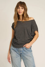 Load image into Gallery viewer, Vintage Black Off Shoulder Tee
