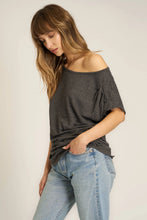 Load image into Gallery viewer, Vintage Black Off Shoulder Tee
