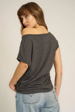 Load image into Gallery viewer, Vintage Black Off Shoulder Tee
