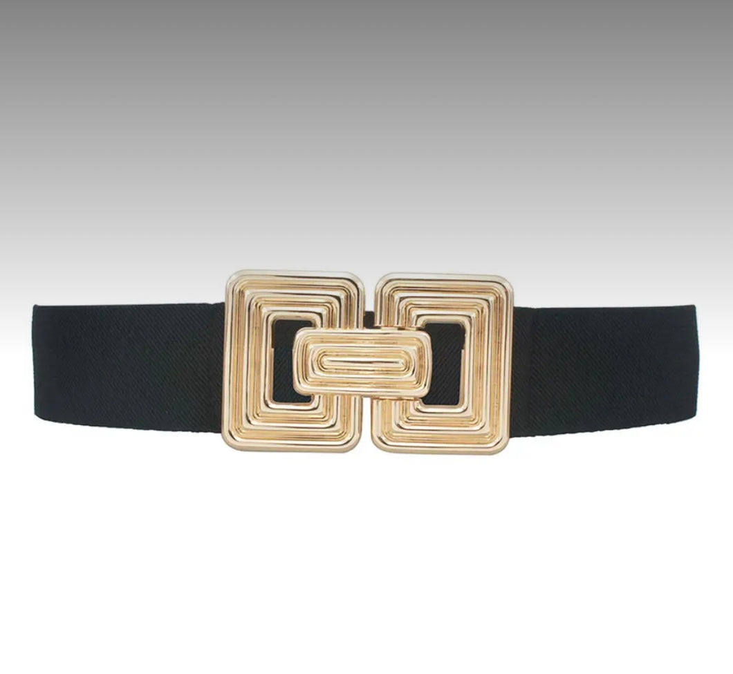 Stretch Belt with Oversized Linking Buckle