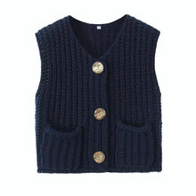 Load image into Gallery viewer, Chunky Knit Button Front Vest
