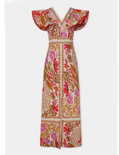 Load image into Gallery viewer, Stylish Ruffled Split Positional Print Backless Dress
