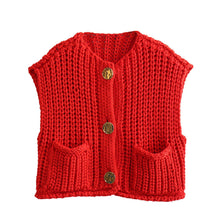 Load image into Gallery viewer, Chunky Knit Button Front Vest
