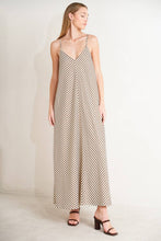 Load image into Gallery viewer, Striped brown woven midi dress
