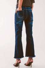 Load image into Gallery viewer, Cropped kickflare denim in mid washing
