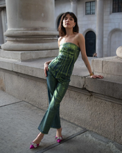 Load image into Gallery viewer, Green Denim Foil Coated Pants
