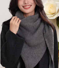 Load image into Gallery viewer, Cashmere-Blend Knit Triangle Scarf
