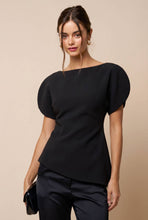 Load image into Gallery viewer, Structured Boat Neck Open Arm Symmetrical Hem Top
