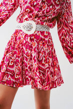 Load image into Gallery viewer, Pink Floral Print Mini Pleated Dress
