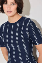 Load image into Gallery viewer, Jacquard sweater top - NAVY WHITE
