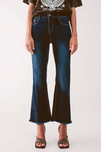 Load image into Gallery viewer, Cropped kickflare denim in mid washing
