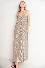 Load image into Gallery viewer, Striped brown woven midi dress
