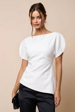 Load image into Gallery viewer, Structured Boat Neck Open Arm Symmetrical Hem Top
