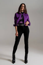 Load image into Gallery viewer, Purple Slim denim jacket
