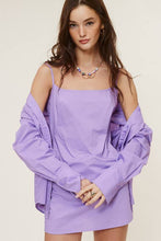 Load image into Gallery viewer, Mini Dress with Collared Button Down Shirt Set

