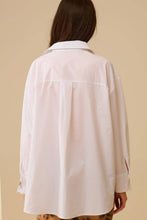 Load image into Gallery viewer, White Oversized Blouse with Gold Heart Buttons

