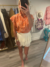Load image into Gallery viewer, Ivory Chiffon Pleated Mini Skort
