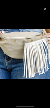 Load image into Gallery viewer, Suede Fringe Fanny Pack in Black or Tan
