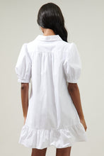 Load image into Gallery viewer, White Poplin Button Down Shift Dress
