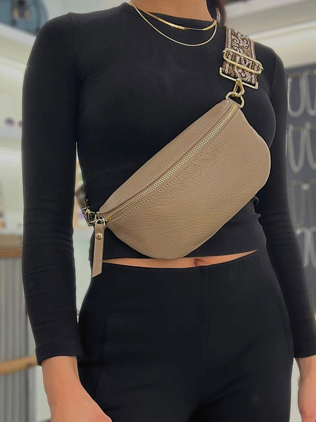 Faux Leather Fanny Pack/Crossbody