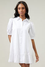 Load image into Gallery viewer, White Poplin Button Down Shift Dress

