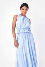 Load image into Gallery viewer, Ocean blue tiered maxi skirt
