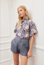 Load image into Gallery viewer, Light Blue Twill Wide Waist Shorts
