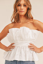 Load image into Gallery viewer, Ruffle PoplIn Strapless Top
