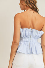 Load image into Gallery viewer, Ruffle PoplIn Strapless Top
