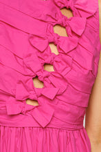 Load image into Gallery viewer, Hot Pink Midi Dress with Tie Front Detail
