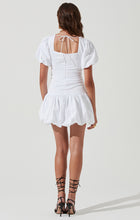 Load image into Gallery viewer, Puff Sleeve Bubble Mini Dress with Front Cut Out
