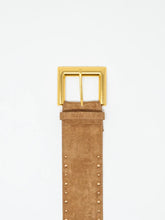 Load image into Gallery viewer, Suede Gold Square Buckle Belt
