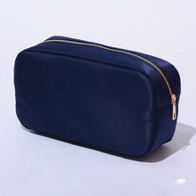 Load image into Gallery viewer, Large Nylon Cosmetic Bag with Large Gold Zipper-Various Colors
