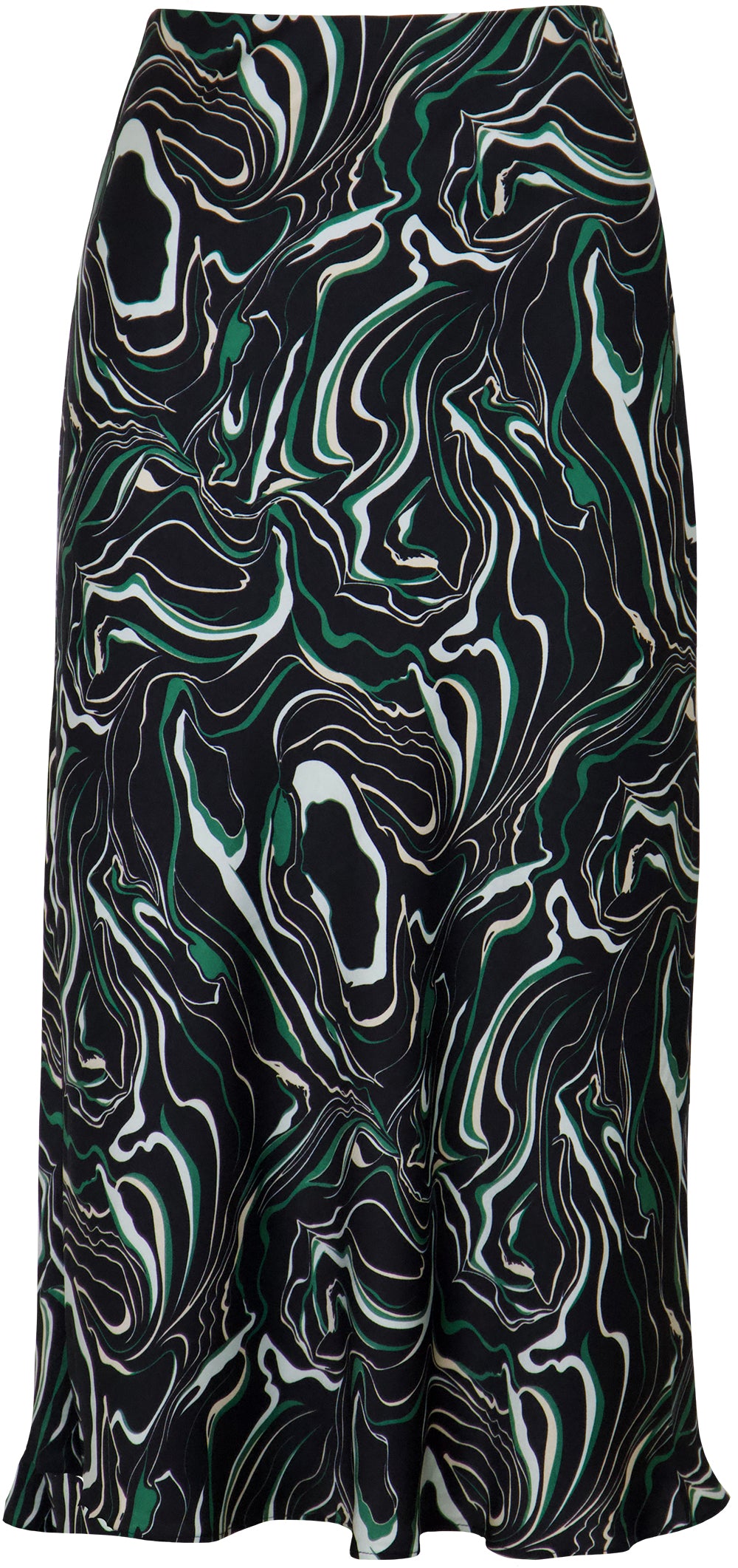 Black Skirt with Green and White Print