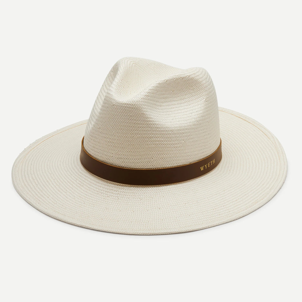 Cream Straw Hat With Leather Band
