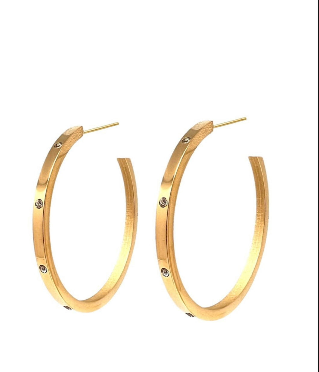 Gold Hoop with CZ Embellishment