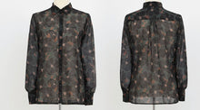 Load image into Gallery viewer, Sheer Floral Button Front Blouse
