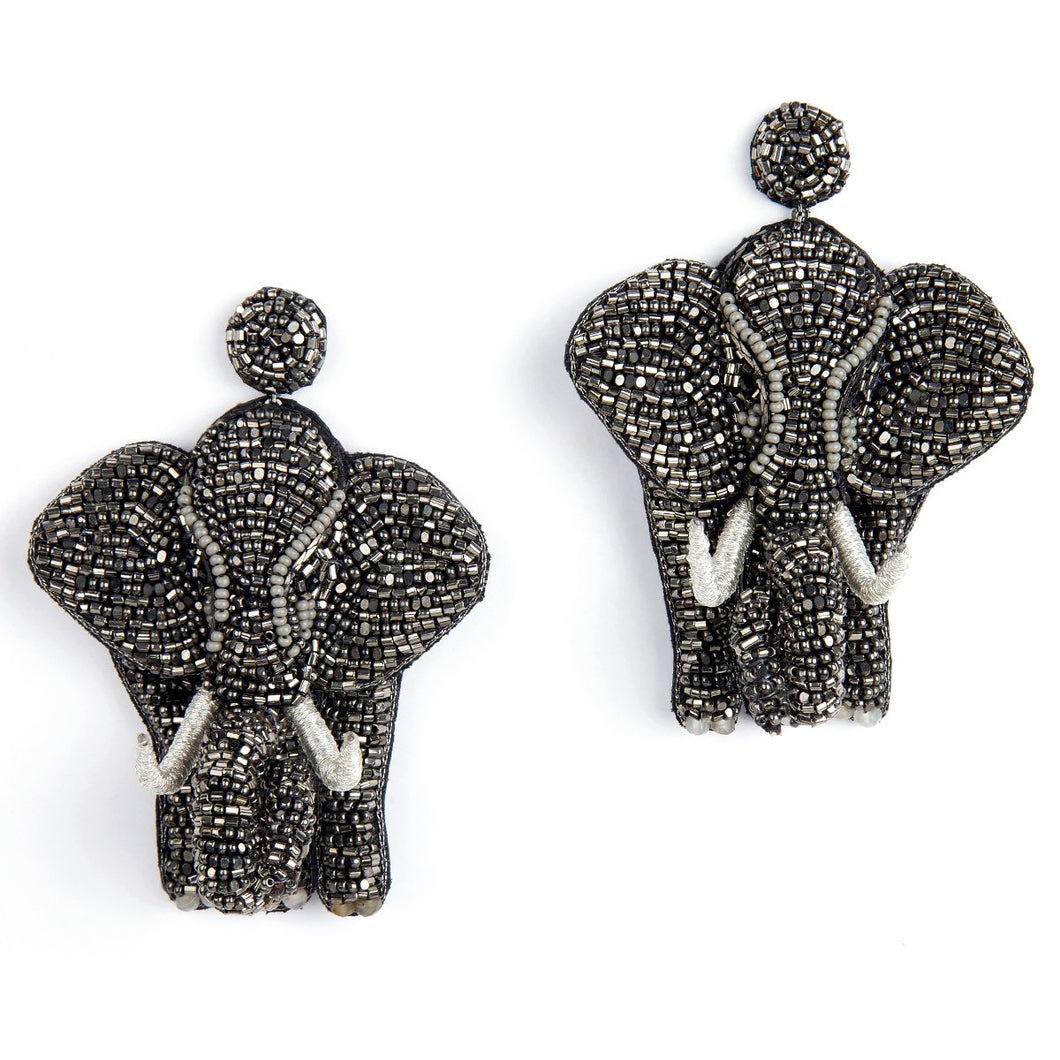 Beaded Elephant Earrings